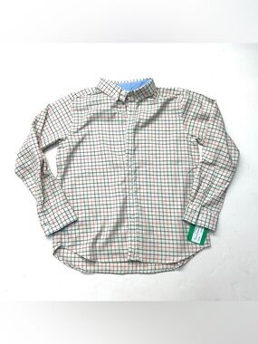 Little English Hunter Tattersall Checked Button-Down Shirt Red & Green Plaid